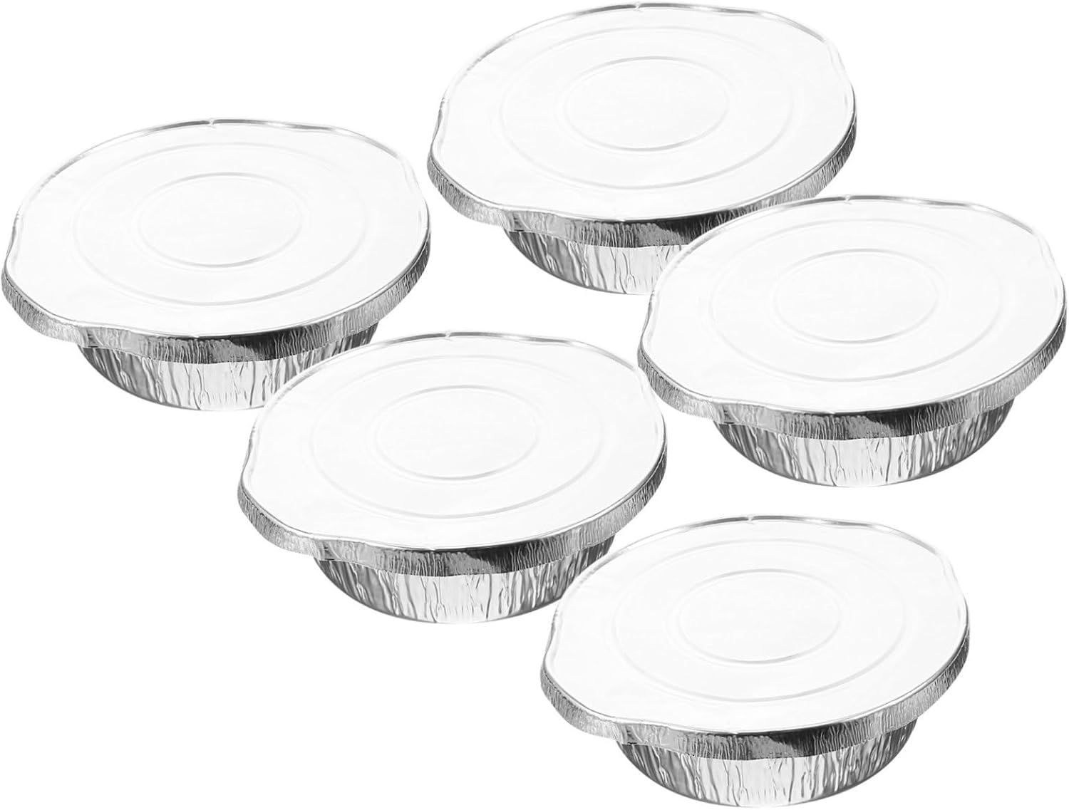 5Sets Portable BBQ Foil Pans with Lids Multi Function Camping Food Containers Compact Grill Pots for Baking Roasting Picnics Tin Foil Paper