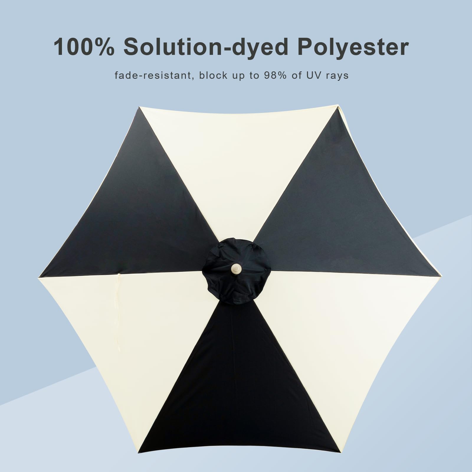 Tempera 9ft Scalloped Patio Umbrellas with Fringe, Market Umbrellas with Water-Resistant and Fade Resistant Canopy, 1.5