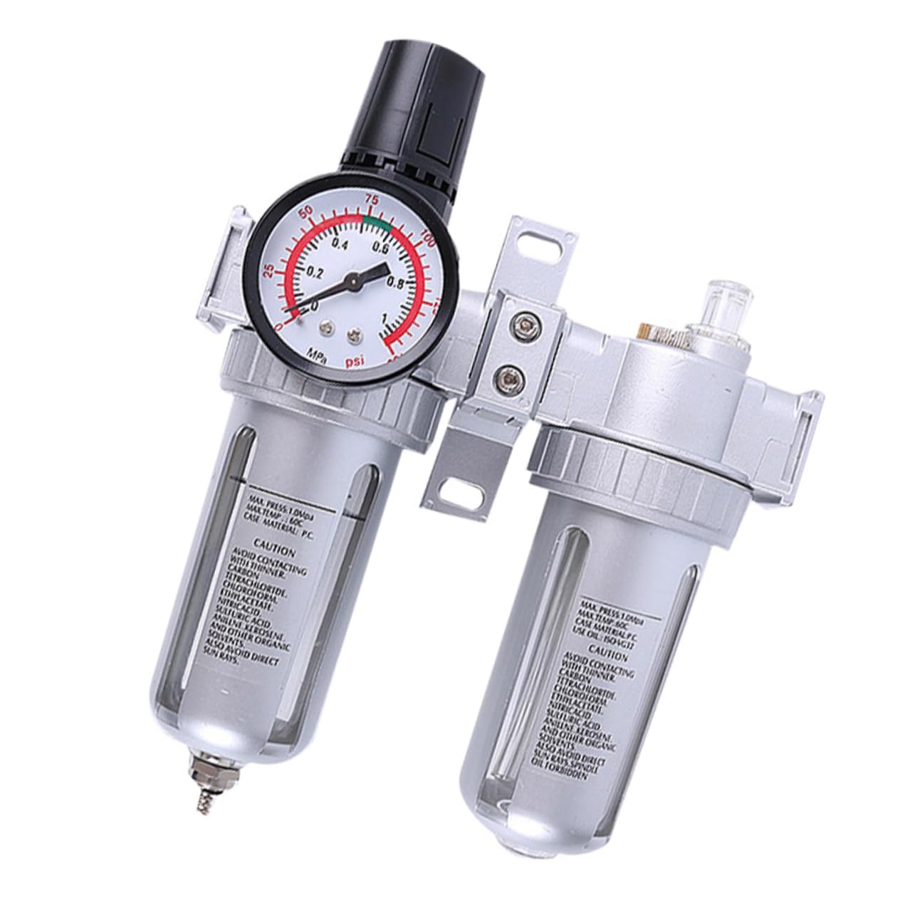 Homoyoyo Regolatore Aria con Separatore Scarico per Compressori e Strumenti Pneumatici Controllo Umidità e Pressione Aria