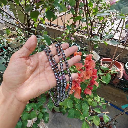 Image of 8mm Rondelle Glass Beads for Jewelry Making, Faceted Briolette Crytal Spacer Beads for Bracelet Necklace Earring, Rose Red Gun Black 300pcs