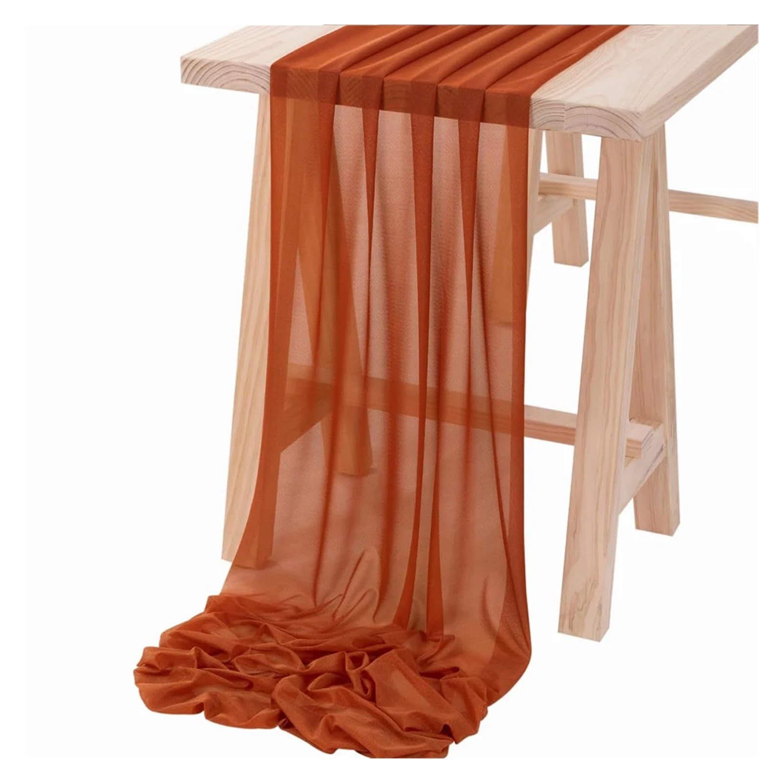 Chiffon Table Runner Chiffon Table Runner Vertical Tablecloth for Decorations Shiny Fabric Merry(Color 8,30x300CM)