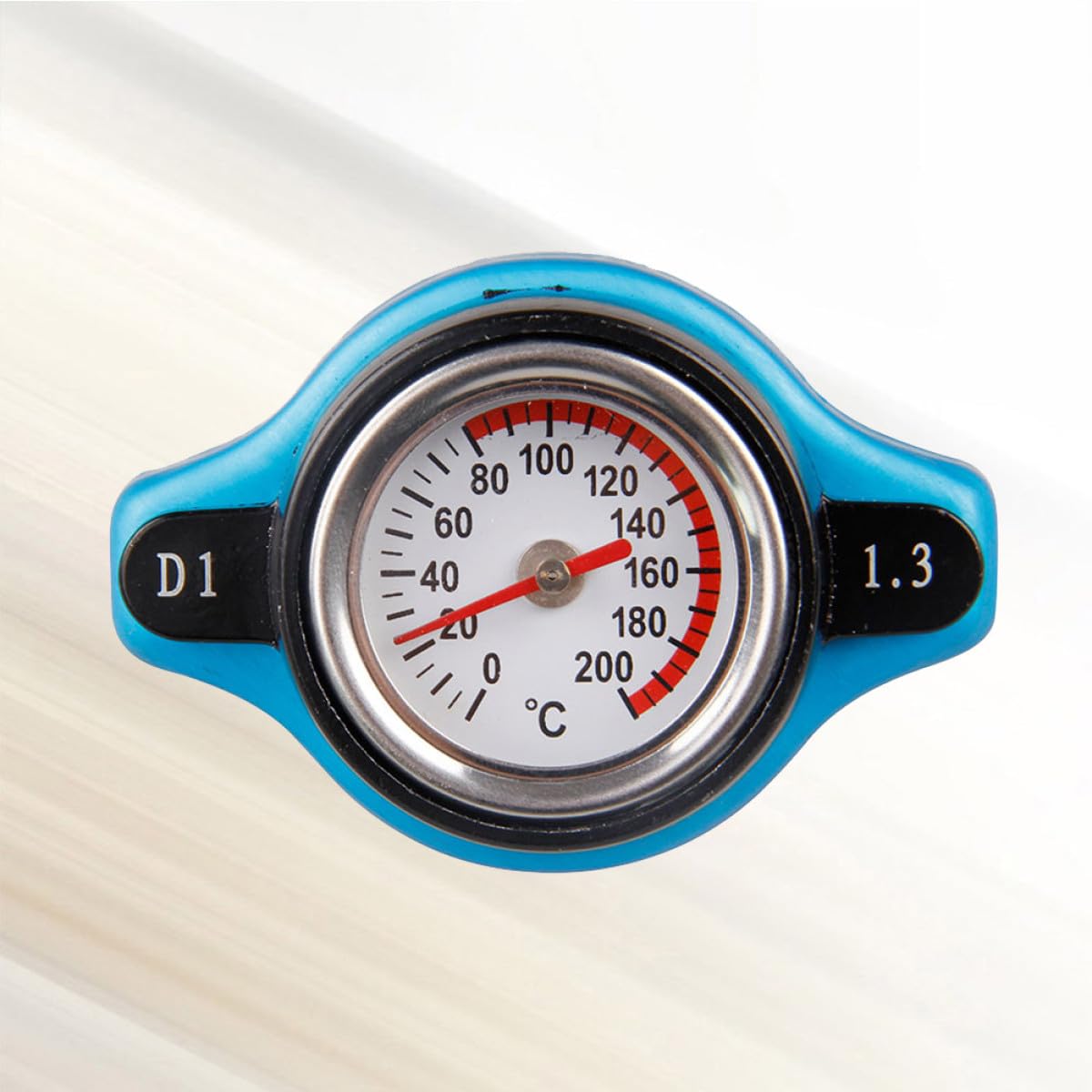 Ipetboom Tapa de Radiador Termostática para Coche con Indicador de Temperatura y Manómetro, Recipiente de Agua para Radiadores, 1.3 Bar