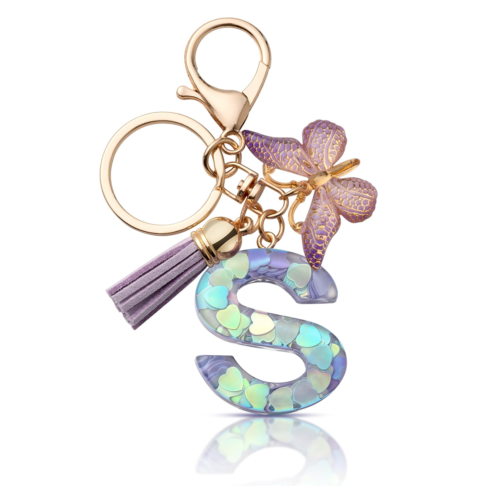 CHUQING Schlüsselanhänger Buchstabe Mädchen Schlüsselanhänger mit Anfangsbuchstaben Anhänger Schlüssel Letter Keychain für Frauen Damen