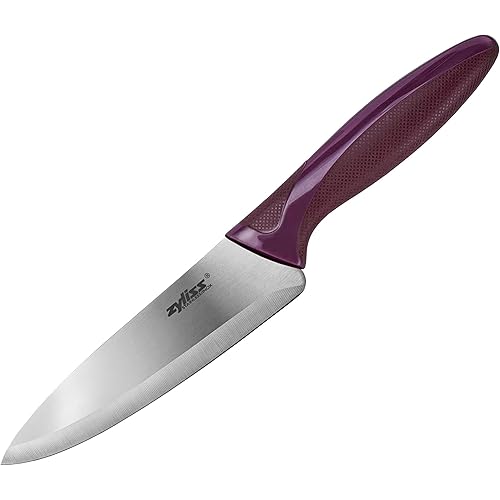 Zyliss Utility Knife with Sheath Cover - Precision Knife for Cutting & Slicing - Paring Knife for Meat, Fruits & Vegetables - Culinary Kitchen Knife - 5.5" Carbon Stainless Steel Blade - Purple