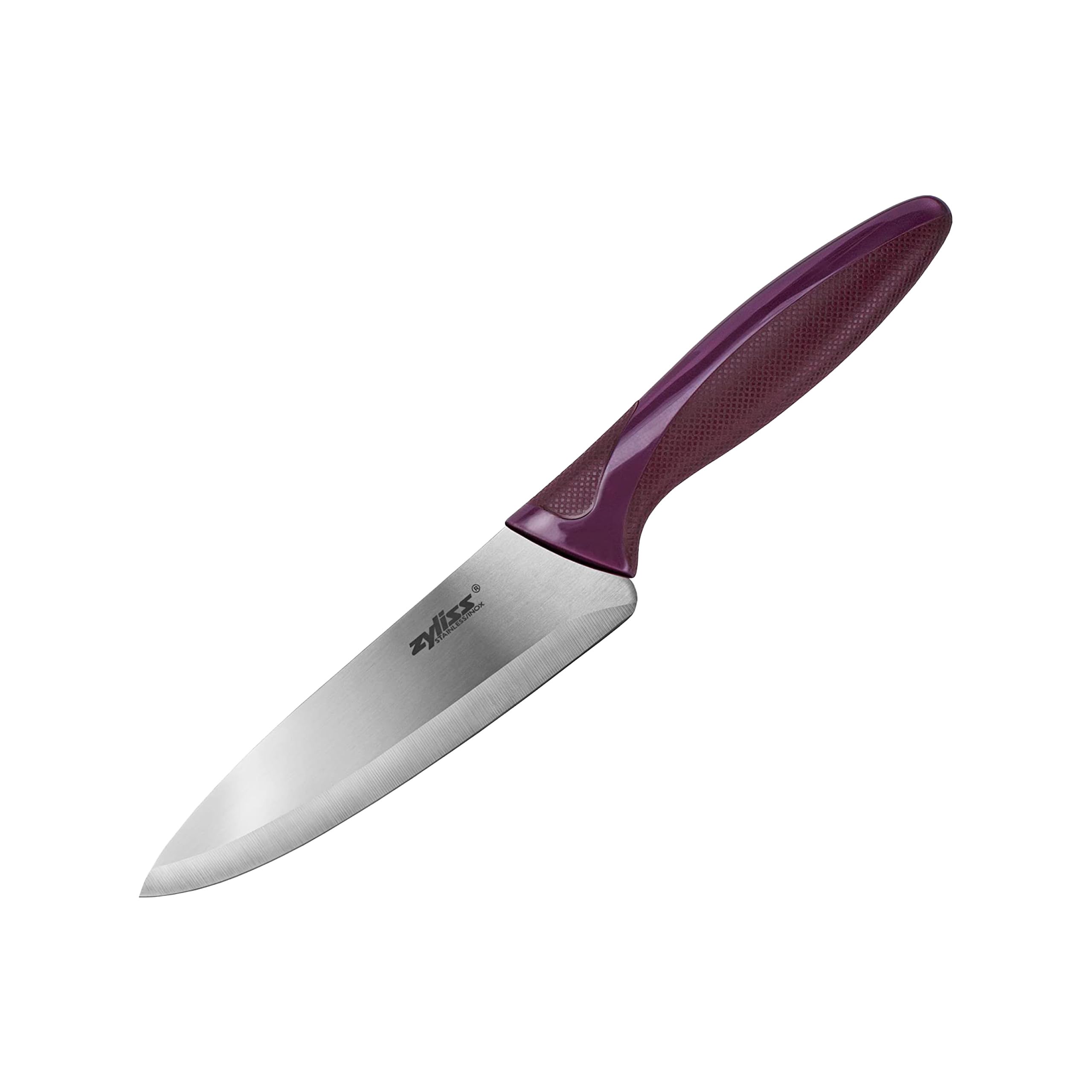 Zyliss Utility Knife with Sheath Cover - Precision Knife for Cutting & Slicing - Paring Knife for Meat, Fruits & Vegetables - Culinary Kitchen Knife - 5.5" Carbon Stainless Steel Blade - Purple