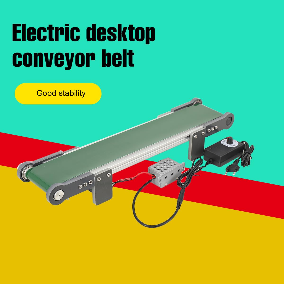 Automatischer Bandförderer, 10×50cm Förderband Mini Bandförderer Transportband Desktop Förderanlage Band mit Einstellbarer Geschwindigkeit,