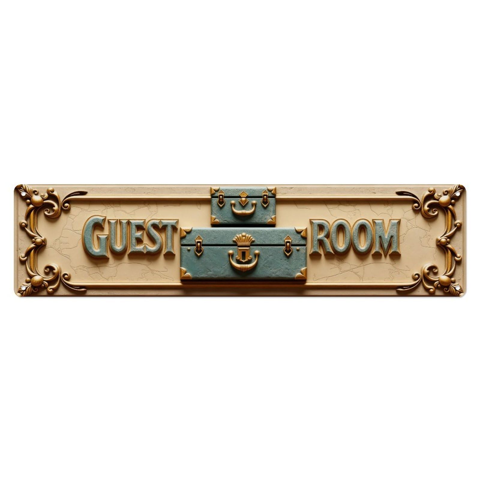 Guest Room Sign Decorative Pattern Metal Tin Sign Plaque