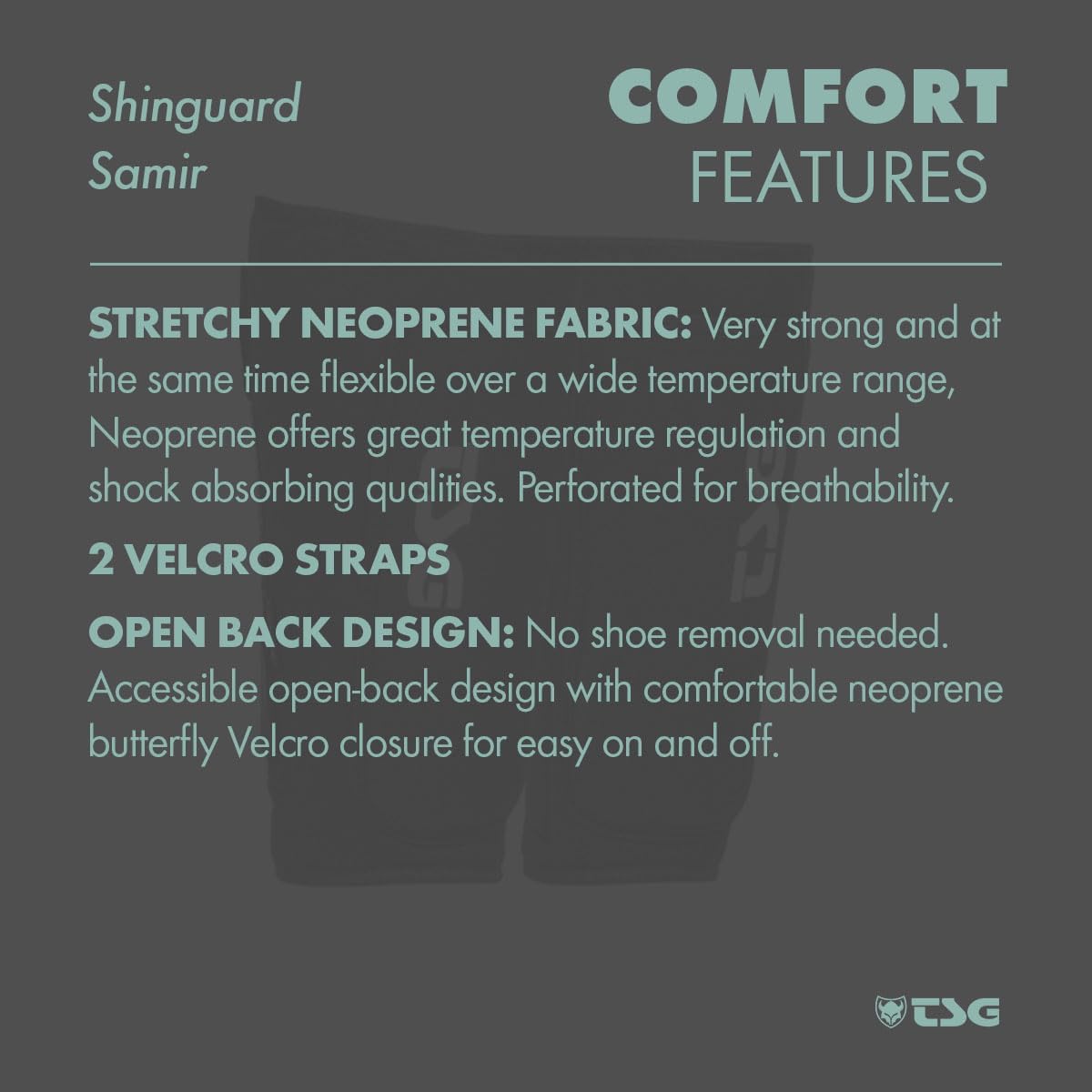 TSG Shinguard Samir, Leg Protector, Cycling, Hardshell, EVA Foam Padding, Stretchy Neoprene, Open Back, Removable Splint, MTB, Trail, Downhill, Dirt, Park, Certified, Adults, Swiss Design