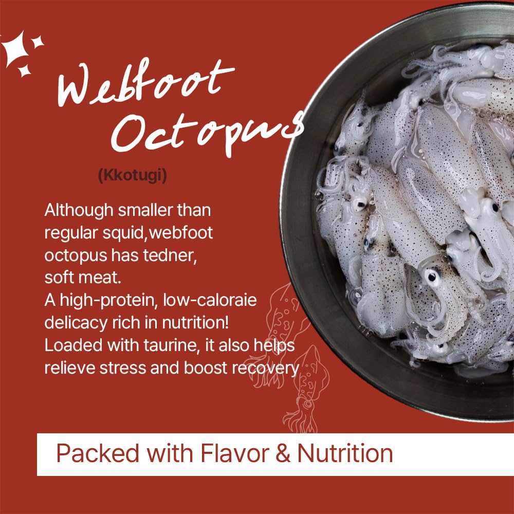 BarunJungdam Webfoot Octopus Jeotgal – Seasoned Korean Fermented Baby Octopus, Spicy Seafood Side Dish, Vacuum Sealed, Ready to Eat, Premium Banchan - 8.8oz (250g)
