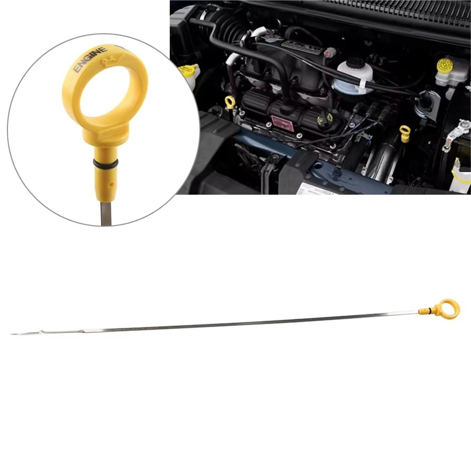 Asta di Livello Olio Motore Compatibile con Dodge Caravan Grand Caravan 2006 2007 Asta di Livello Olio Motore Auto 4666139AA