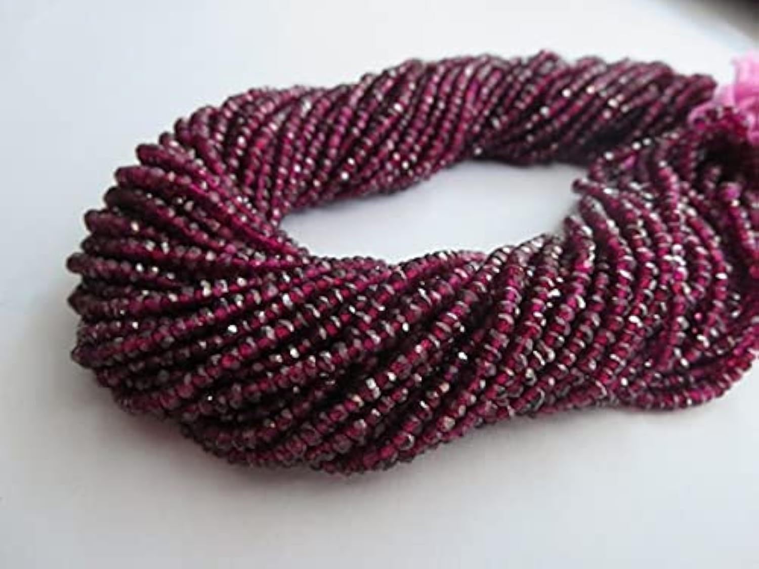 Grenat Rhodolite perles rondelles 3.5mm en fil de 14" pour créer des cadeaux faits main