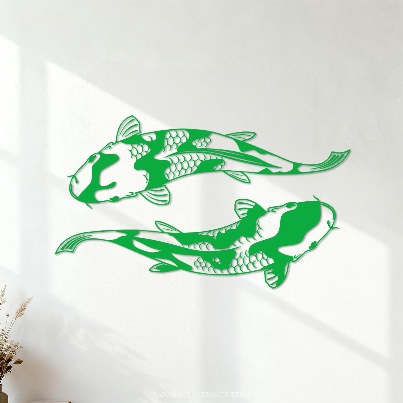 Mural and Wall Vinyl Decal Japanese Koi Fish Camping Rv Rv River Animal Fish Car 42x71.7cm Art Mural Painting Green