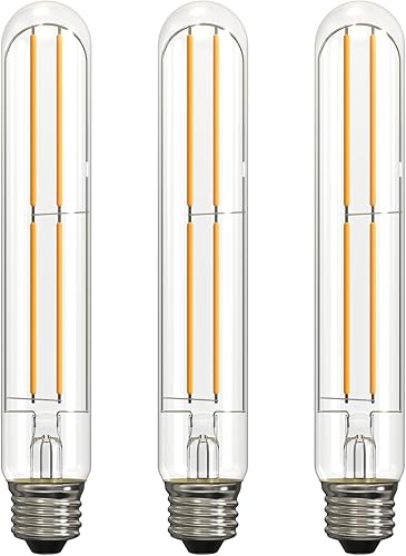 Miniatura 8 de Bombillas LED T10 de 2200 K blanco cálido, bombillas Edison tubulares de color ámbar de 4 W, base media E26, equivalente a 40 vatios, tubo Ámbar de
