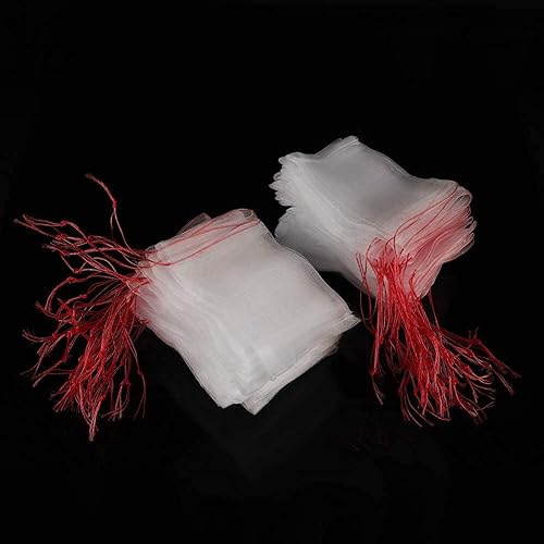 Miniatura 6 de Fdit 100pcs Plantas Frutas Bolsas Cordón Malla Bolsa Contra Aves Jardinería Herramientas Fruta Malla Bolsa