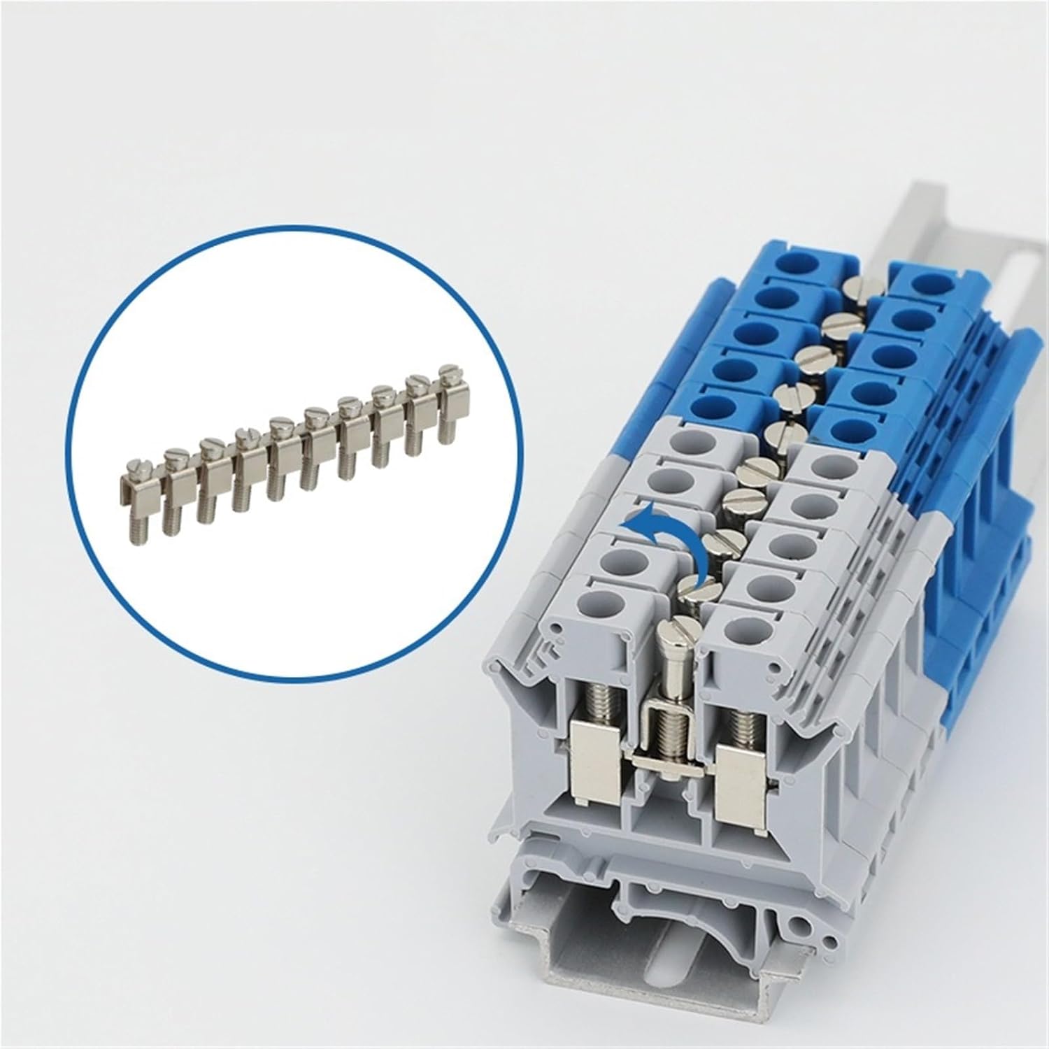 20Pcs UK6N Din Rail Terminal Block Wire Connector FBI10-8 2/3/4-8 Fixed Bridge(FBI 3-8)