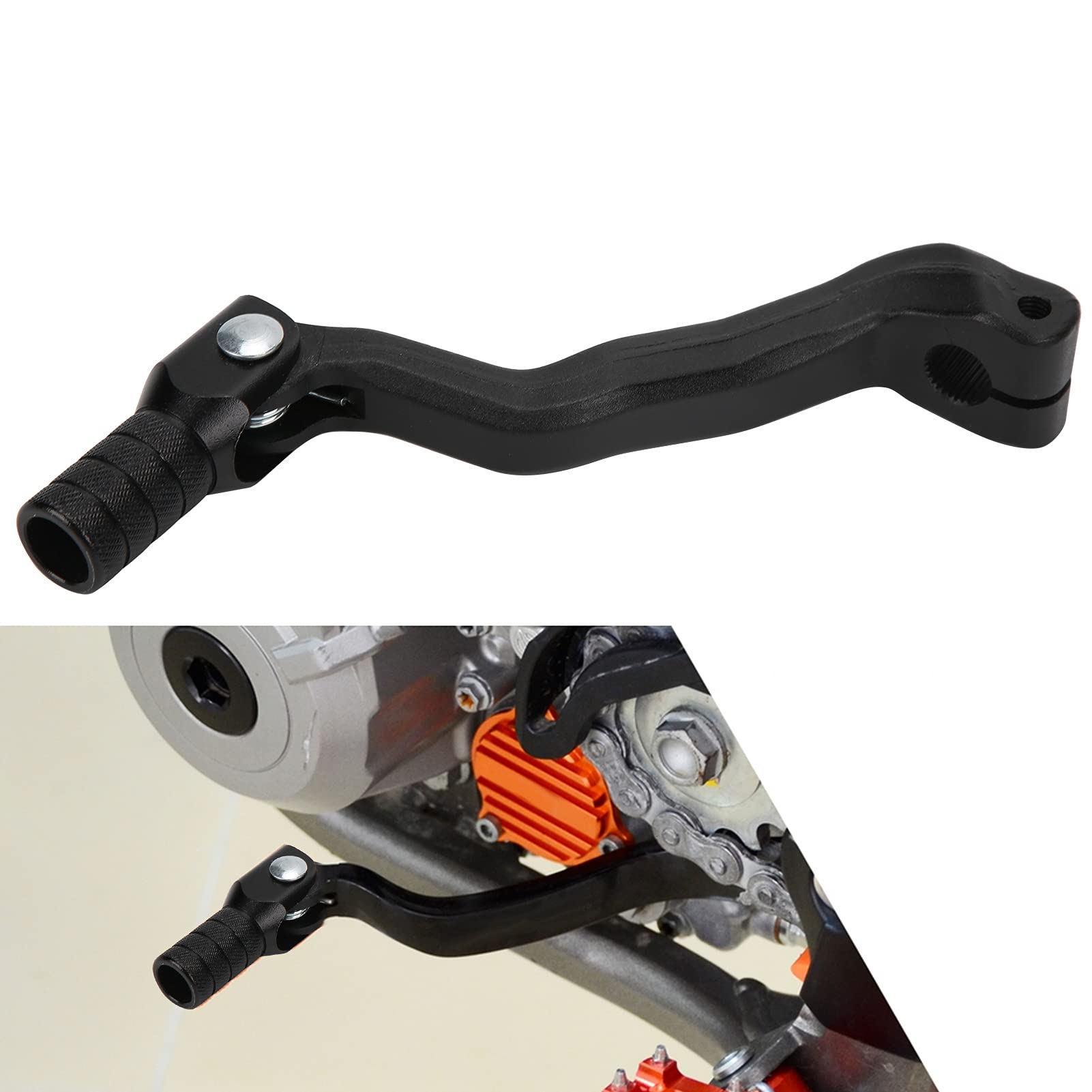 Levier De Vitesse Pliant Pour Moto Kayo T6 - Alliage D'aluminium - Violet Avec Tête Rouge Et Bague Argentée - Longueur 185 Mm