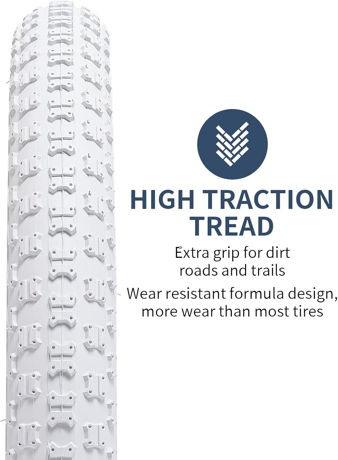 YUNSCM 2-PCS 16" White Bike Tires 16x2.125/57-305 Compatible with Mountain Bike 16 x 2.125 Kid Bicycle Tires (Y-1050)