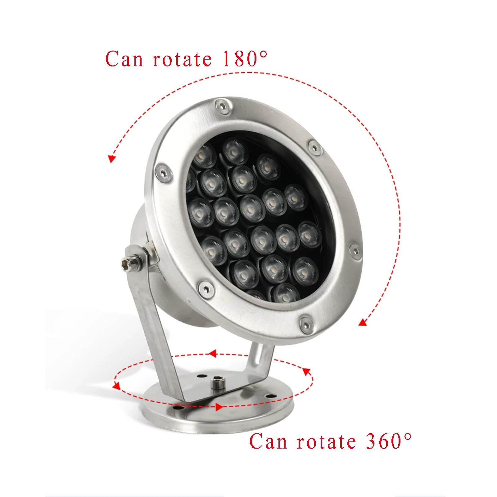 Subacuáticas Luz De Estanque LED Foco Impermeable IP68 AC12/24V | Orientable Acero inoxidable luz de paisaje para fuentes Piscinas(Warm White,48W-AC12V)