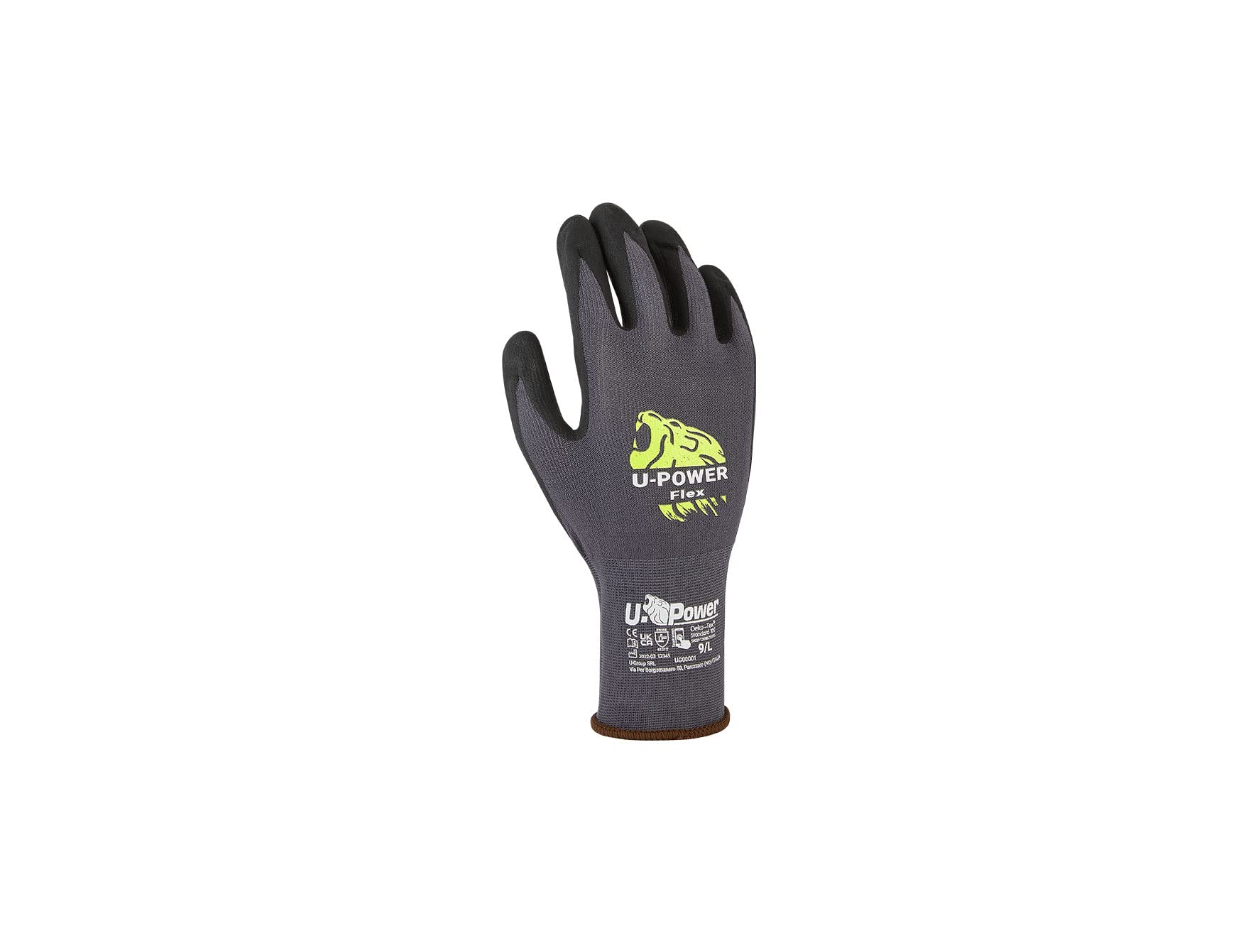 Guantes de seguridad flexibles U Power negro y gris talla 11 de proteccion