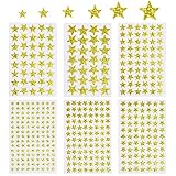 【CANTIDAD SUFICIENTE】 60 hojas de pegatinas de estrellas, 6 tamaños diferentes, cada tamaño de 10 hojas, un total de 4360 piezas de pegatinas de estrellas, suficientes para su uso diario.