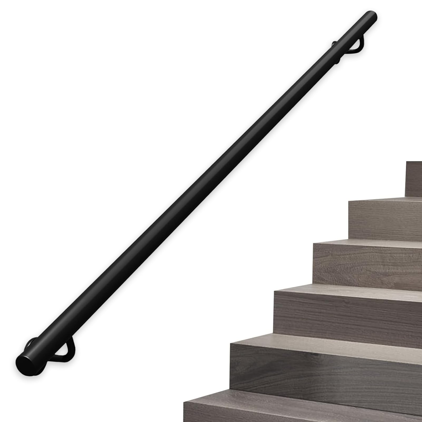 Main courante d'escalier murale en tube métallique galvanisé 500cm pour rampe extérieure
