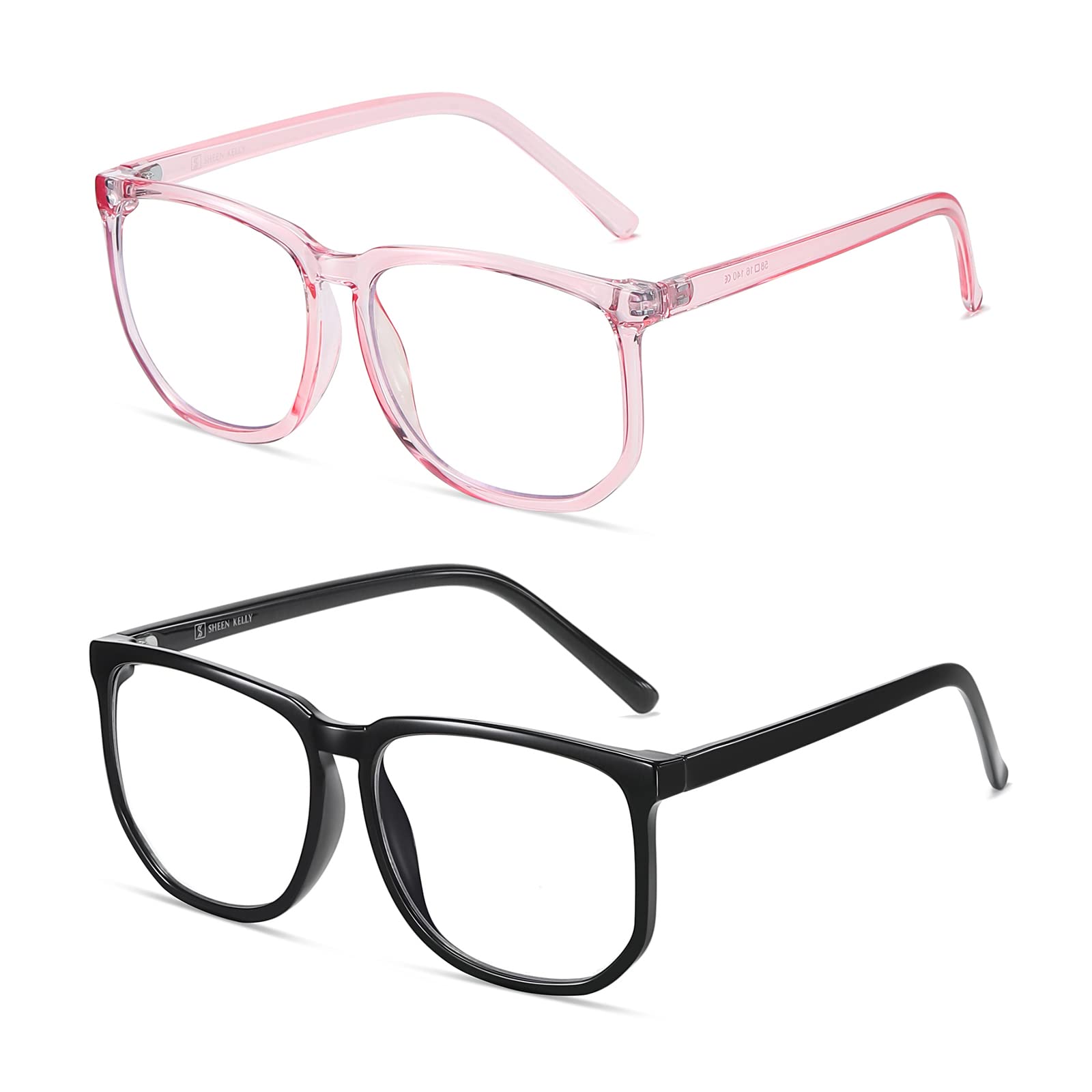 TR90 Oversized Blue Light Blocking Glasses Men Women Square Computer Eyewear Reduce Eye Strain