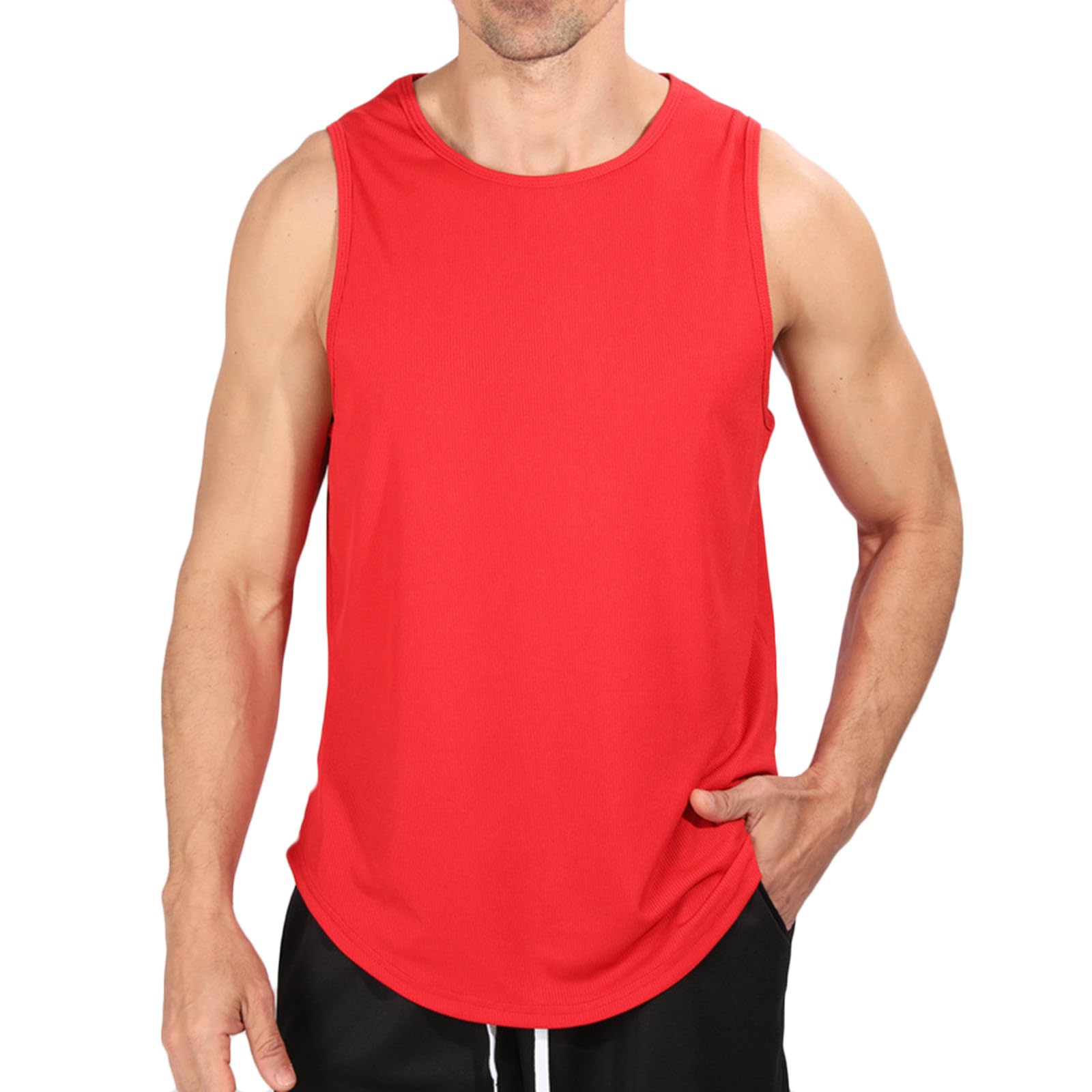 Vests for Men Uk Muscle Tee Gym T Shirt Sleeveless Tank Top Basketball Vests Workout T-Shirt Training Activewear Breathable Workwear Basic Clothing Classic Wear Comfortable Sportswear Stretchy Clothes