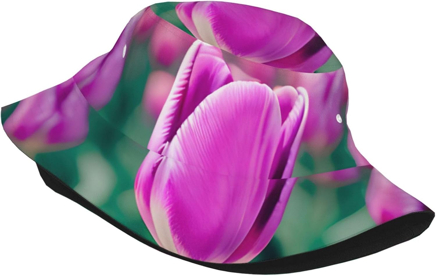 Purple Tulips Print Sun Hat Outdoor Fisherman Cap Summer Bucket Hat Beach for Men Women