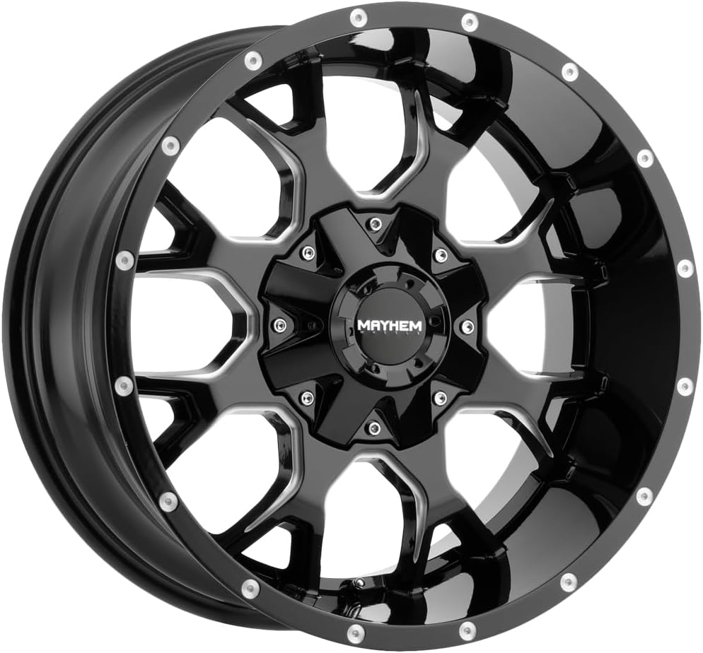 Mayhem 8015-8978M18 Warrior 8015 Black/Milled Spokes 18X9 8-180 18mm 124.1mm