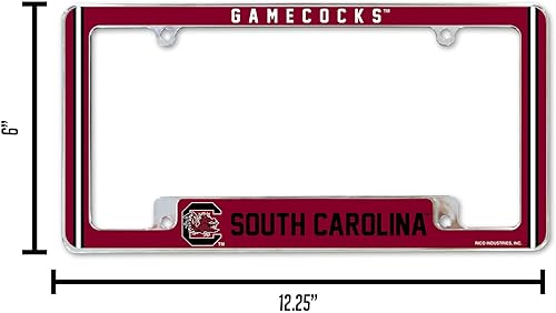 Miniatura 202 de Rico Industries NCAA Classic 12" x 6" Chrome All Over Automotive License Plate Frame for Car/Truck/SUV