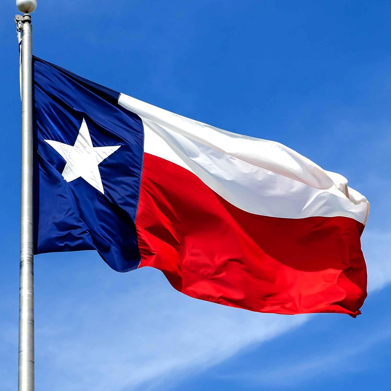Texas State Flag 4x6 Made in USA – Heavy Duty Outdoor Flag Premium 200D Durawavez Nylon, Brass Grommets & Canvas Header – Collins Flags