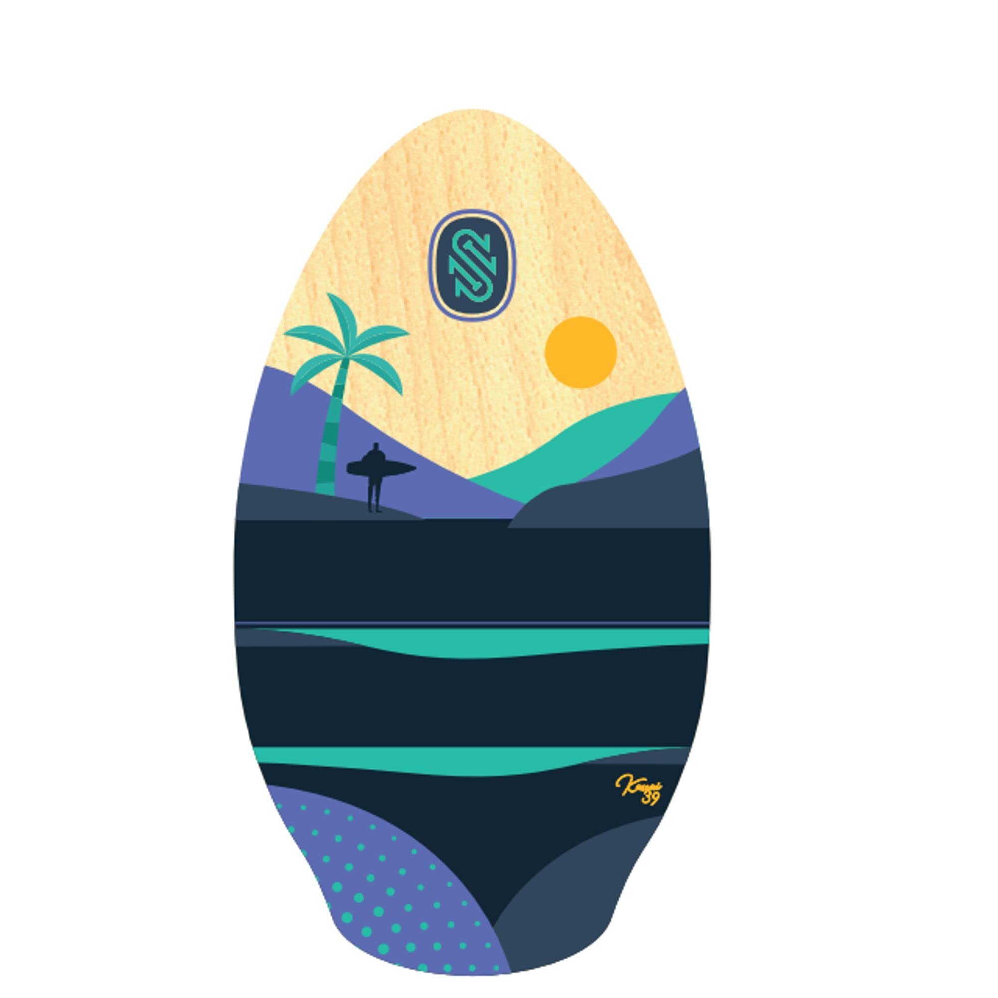 Surfboard SkimOne 39 100cm Kauai Lila Türkis