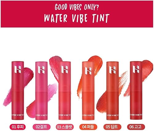 Miniatura 3 de HOLIKA HOLIKA Water Vibe Tint - Tinte labial de larga duración con colores vivos y jugosos, tinte labial a prueba de transferencia, fórmula