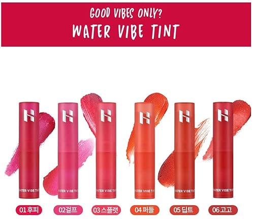 Miniatura 3 de HOLIKA HOLIKA Water Vibe Tint - Tinte labial de larga duración con colores vivos y jugosos, tinte labial a prueba de transferencia, fórmula
