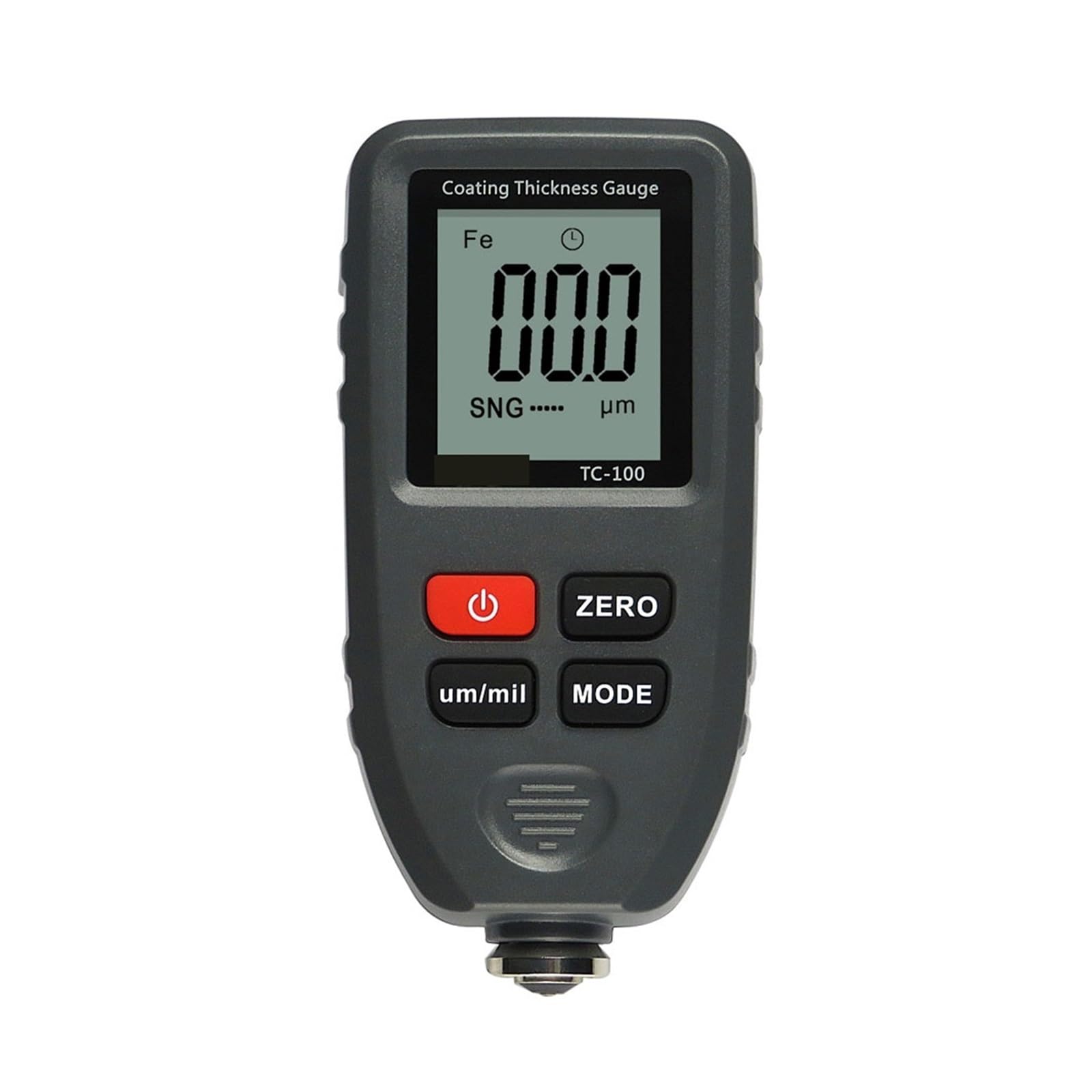 TC100 miernik grubości lakieru samochodowego 0.1um/0-1300 miernik grubości lakieru samochodowego pomiar(Grey no battery)