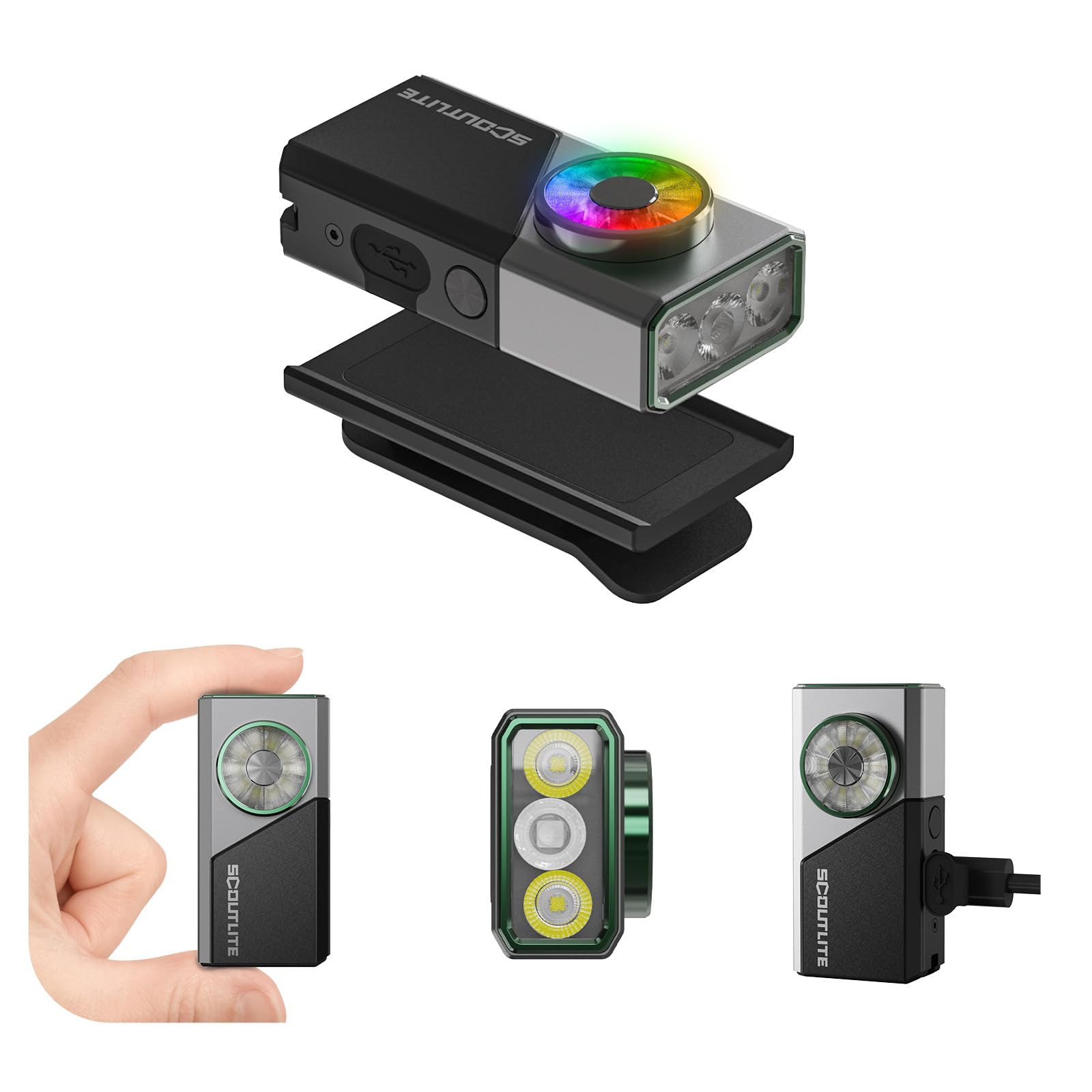 SCOUTLITE Linterna EDC recargable Vario RGB 700 EDC