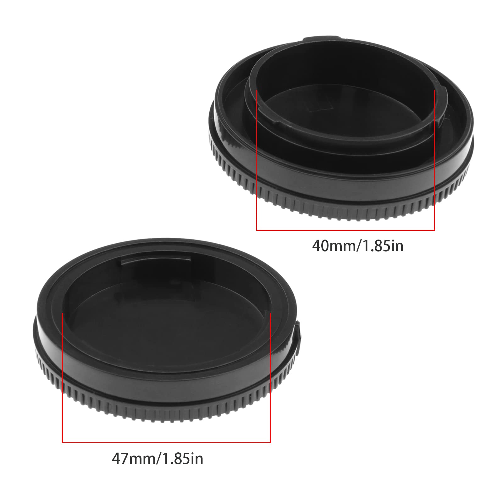 YINETTECH 2 Sets Front Body Cap & Rear Lens Cap Cover Kit Compatible with Sony Alpha E Mount A6600/A6500/A6400/A6300/A6100/A6000/ A5100/A5000/A7R IV Digital Camera - Image 4