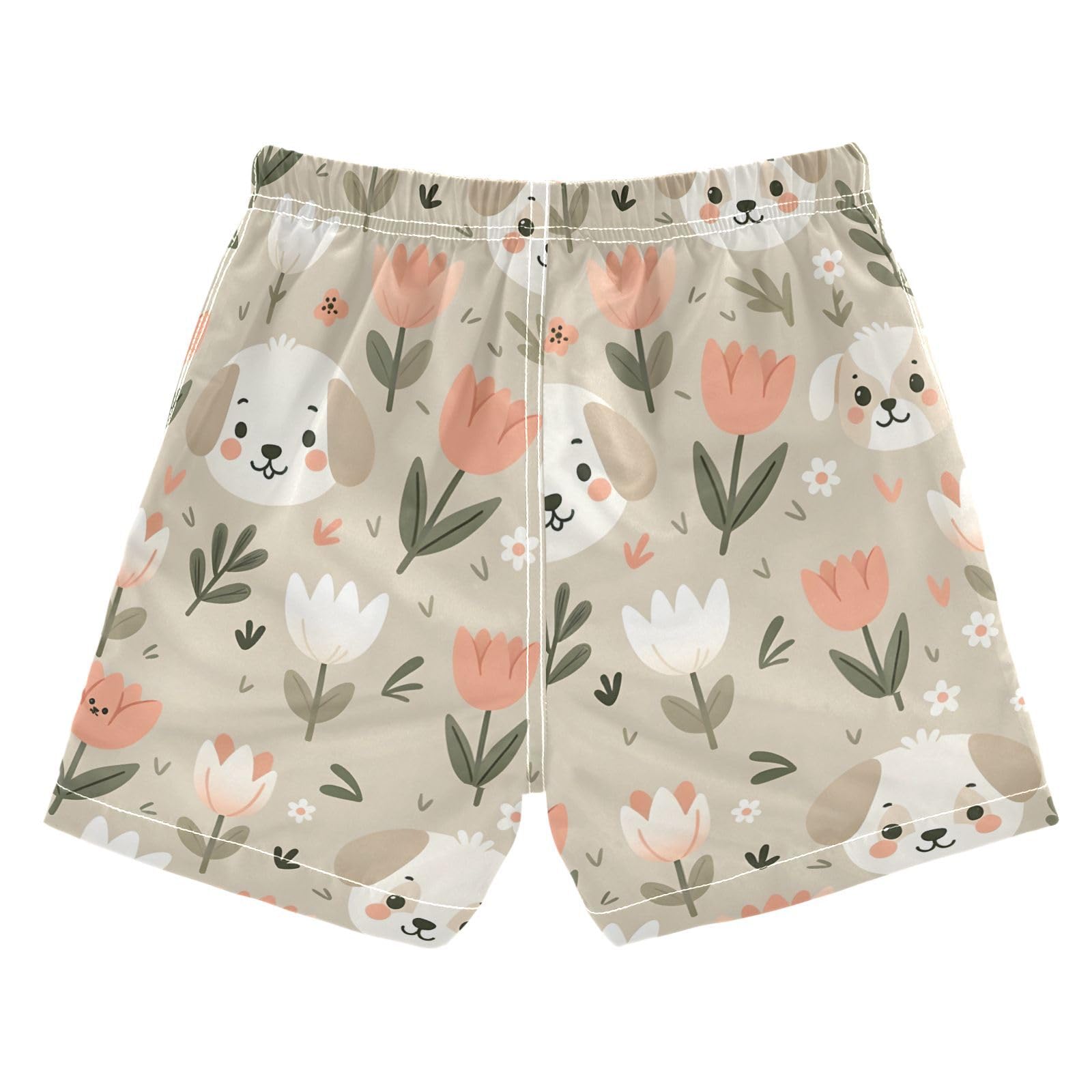 Cute Simple Dog Head Boys Swim Trunks Toddler Shorts Swimwear Boardshorts Multicoloured