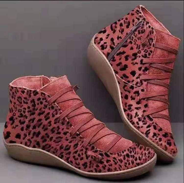 Colorblock Retro Ethnic Style Casual Boots, Non-Slip Women's Shoes Side Zipper Hiking Boots Fashionable Off-Road Boots