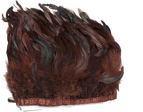Miniatura 3 de AWAYTR Flequillo de plumas de cogote de gallo recortadas de 5 a 7 pulgadas de ancho paquete de 5 yardas