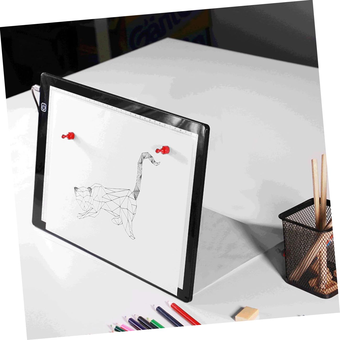 WOONEKY Tablette Lumineuse Mat avec Niveaux de Luminosité LED Portable USB Planche de Dessin Magnétique pour Tracer et Copier Léger