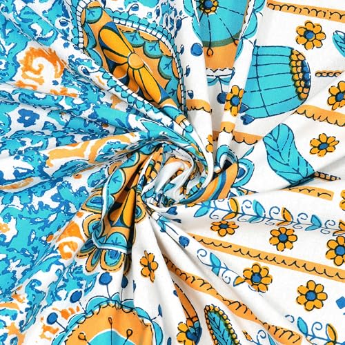 Image of BLOCKS OF INDIA Hand Block Printed Cotton Daylight Curtains with Eyelets(Set of 2 Curtains)
