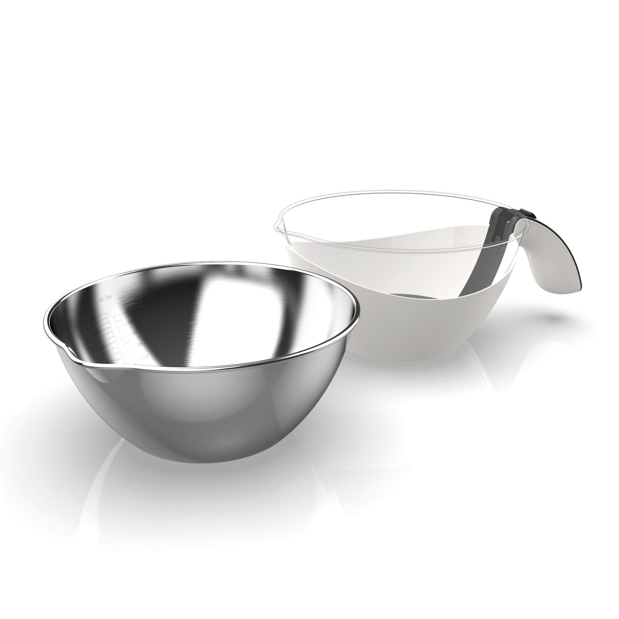 Imetec Dolcevita ES4, Báscula Electrónica de Cocina, Pesa Sólidos y Líquidos, Recipiente Extraible, Báscula Graduada, Capacidad 5 Kg, División 1 g, Función Tara, Pantalla Digital, Apagado Automático