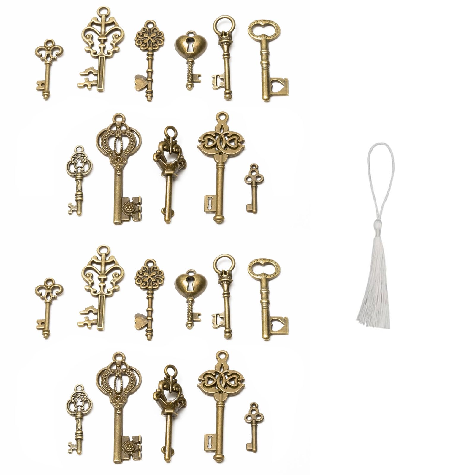 Cutiolly Colgantes Aleación,Abalorios para Hacer Joyas,22PCS Bronce Antiguo Esqueleto Clave Vintage DIY Collar Colgante,Llaves Decorativas,Metal Colgante,para Decoración Boda Favor,Colgantes