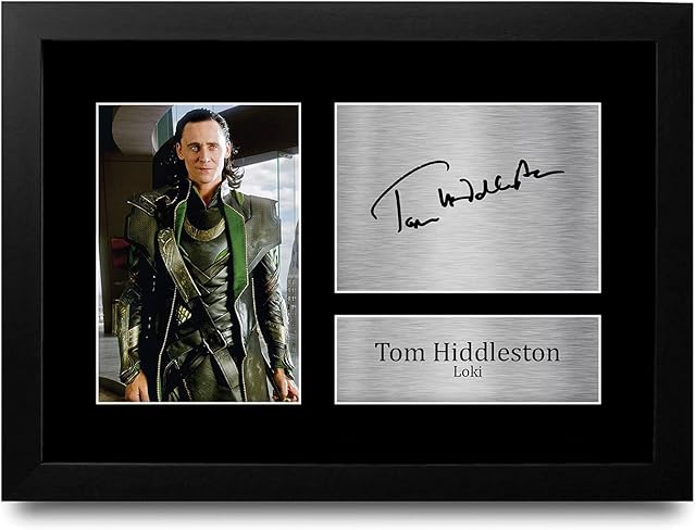 HWC Trading A4 FR Tom Hiddleston Avengers Loki Avengers Loki Gifts Printed Signed Autograph Picture for TV Show Fans - A4 Framed