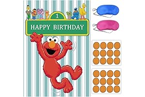 Seasame Friends Street Party Supplies Decorations, Pin The Nose On ELMO, Sesame...
