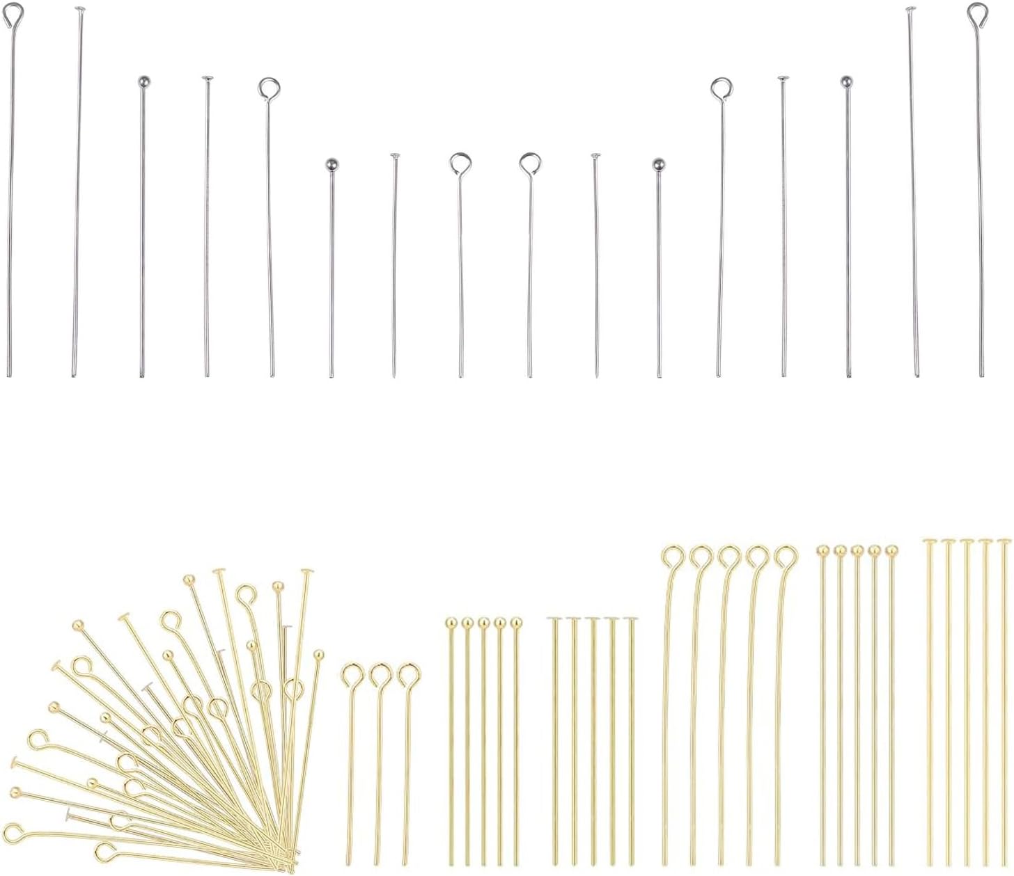 Amazon.com: PH PandaHall 560pcs 8 Styles 304 Stainless Steel Eye Pins ...
