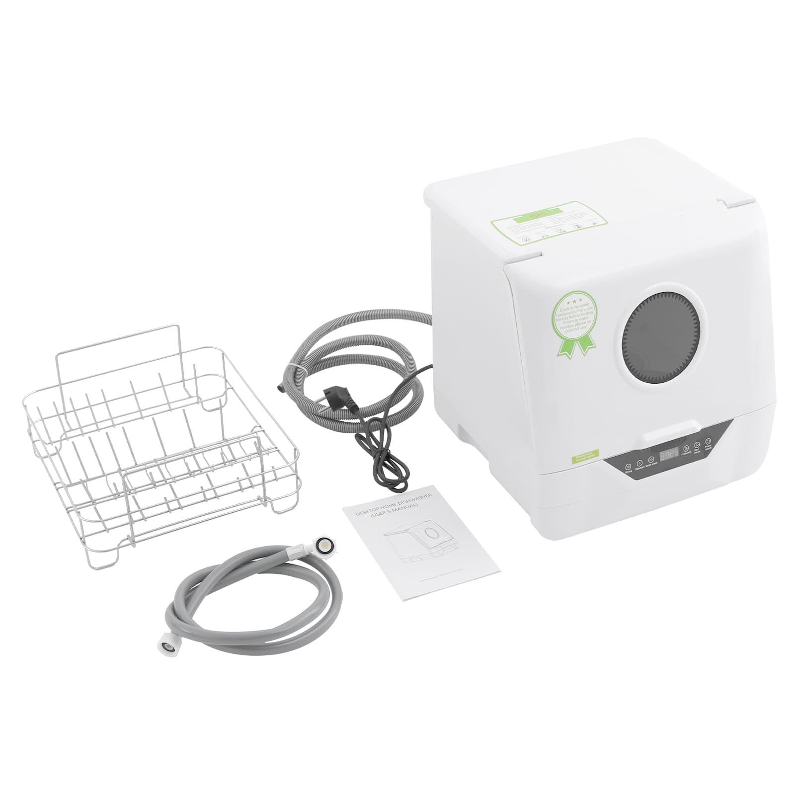 Mini Lavastoviglie da Tavolo, Pulizia Profondo a 360°, 4 Programmi (Intensivo/Standard/Veloce/Frutta), Per Piccole Case/Appartamenti/Roulotte 2-5 Persone