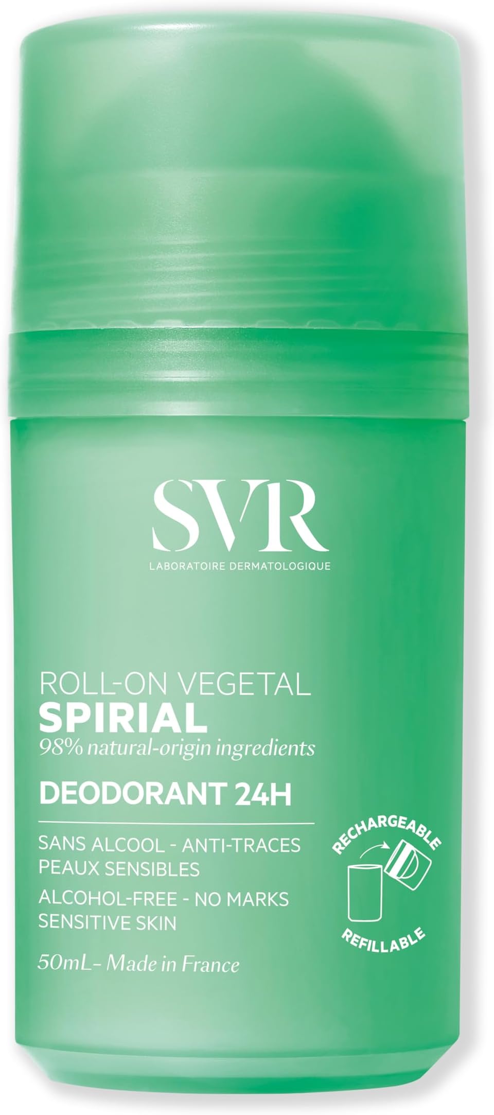 SVR SPIRIAL Roll-On Long-Lasting Anti-Perspirant Deodorant, Gentle on Sensitive Skin, Aluminium-Free, 50ml