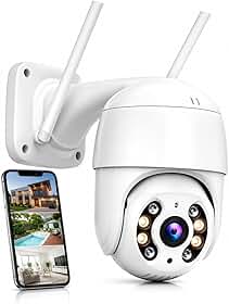 Câmera de Segurança Wi-Fi Externa A8 1080p PTZ 360° com Visão Noturna Colorida, Áudio Bidirecional, App ICSee em Português, Homologação Anatel e IP66